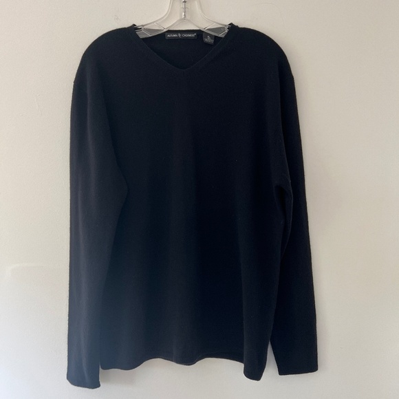 Autumn Cashmere Black Long Sleeve V-neck Excel. Cond. Fall Winter Cozy Size XL - Picture 1 of 9